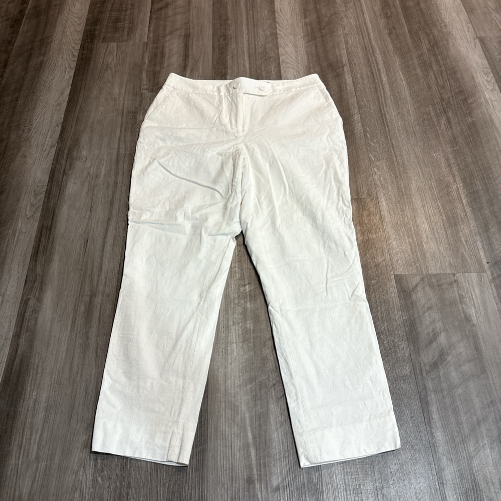 Calvin Klein White Straight Leg Pants